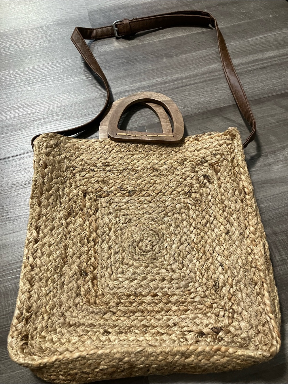 Fifth & Luxe Straw Woven Beach Crossbody Bag